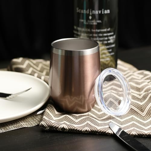 Stainless Steel Wine Tumbler Bulk with Lid (4 Count)