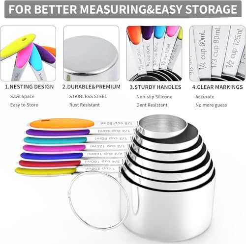 measuring cups and magnetic measuring spoons set