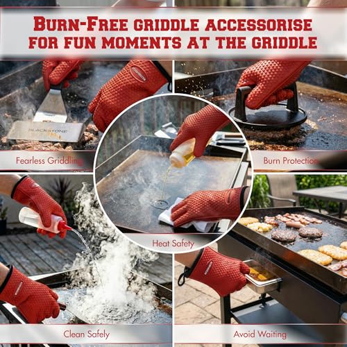 Silicone Griddle Grill Gloves Heat Resistant Oven Mitts