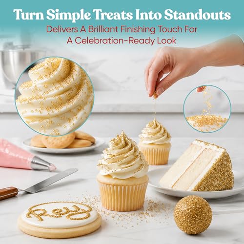 Gold Sanding Sugar for Baking & Cookie Decorating (5 Ounce)