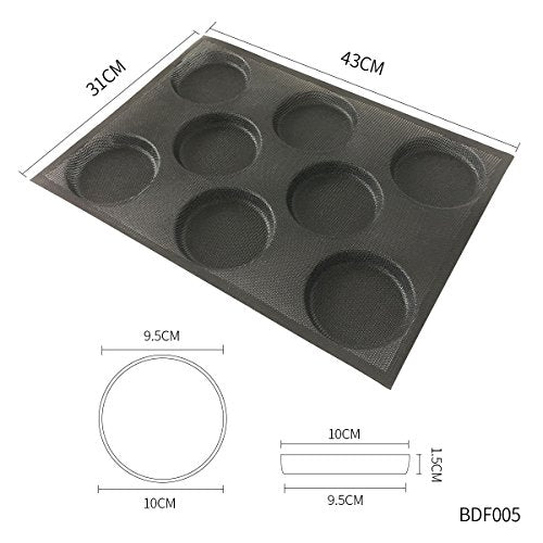 Silicone Hamburger Bread Forms Perforated Bakery Molds Non Stick Baking Sheets Fit Half Pan Size