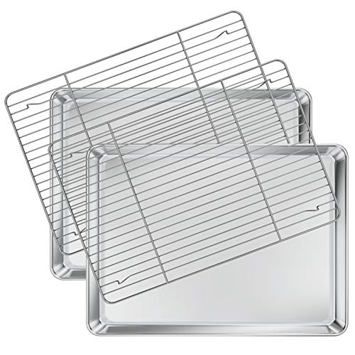 Baking Sheet with Rack Set [2 Sheets + 2 Racks]