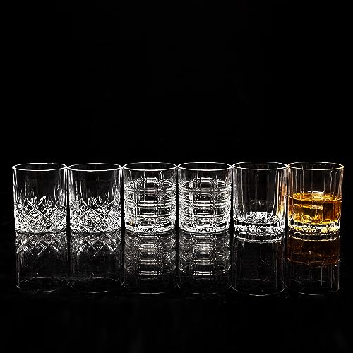 Crystal Whiskey Glasses Mixed 10 Oz Scotch Glasses Set of 6 (6 Count)