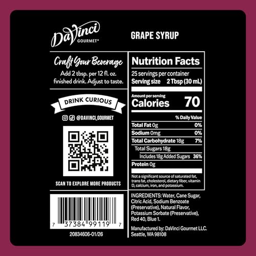 Grape Syrup 25.4 Fluid Ounces (101.6 Fl Oz)