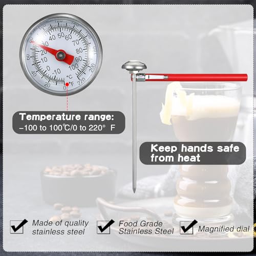 6 Pcs Stainless Steel Kitchen Dial Thermometer 5" (6 Count)