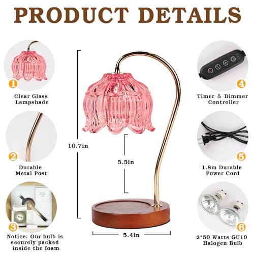 Flower Candle Warmer Lamp with Timer