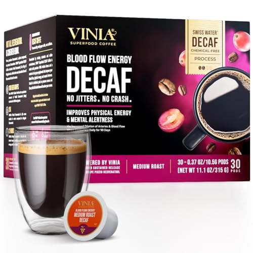 Blood Flow Decaf Medium Dark Roast Coffee Pods (30 Count)
