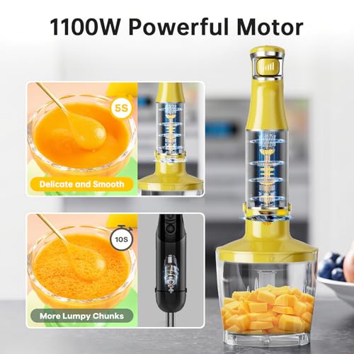 Immersion Blender Handheld Corded Hand Blenders Set 1100W