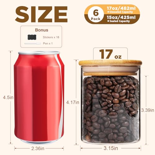 17oz Glass Food Storage Jars (12 Count)