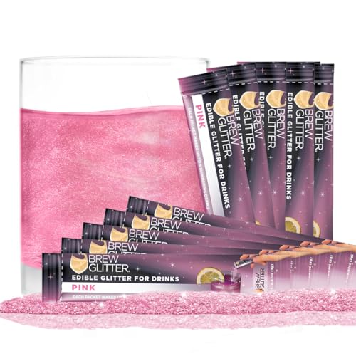 Brew Glitter Pink Edible Drink Glitter 10 x 2g Packets (10 Count)