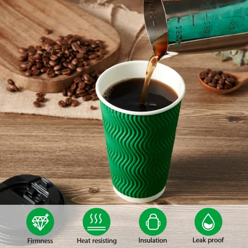 80 Count 16 oz Coffee Cups with Lids