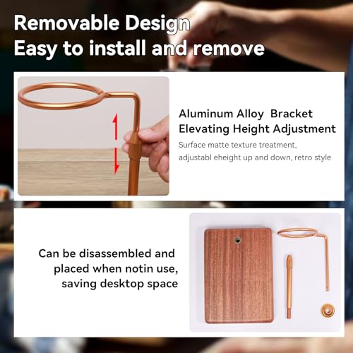 Pour Over Coffee Maker with Adjustable Stand & Wooden Base