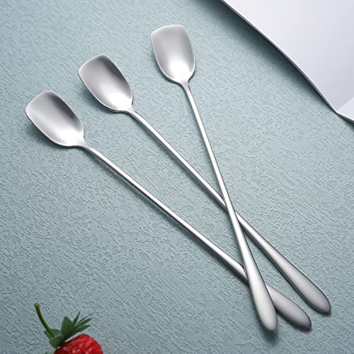 Long Coffee Spoons Steel Set of 6 Stainless Coffee Stirrer Iced Cream Scoop Cocktail Mixing Spoons (6 Count)