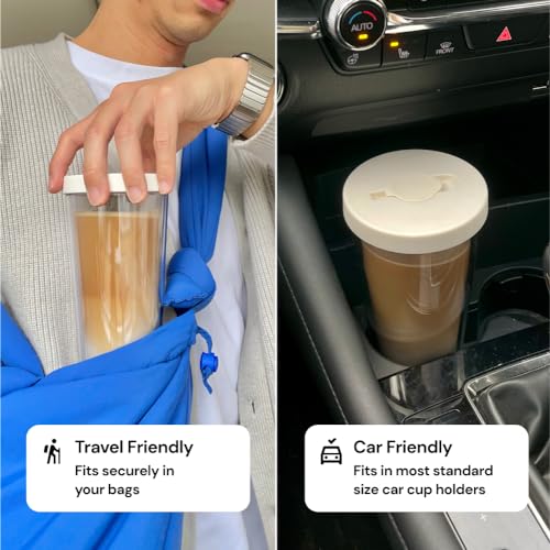 Reusable Boba Cup with Resealable Lid Plug
