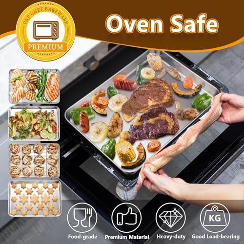 16 + 12.5 Inch Baking Sheet with Rack Set