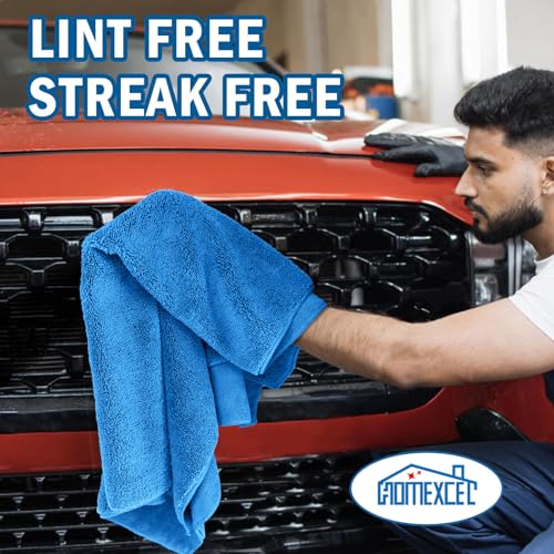 Professional Large Microfiber Car Drying Towels 4 Pack (4 Count)