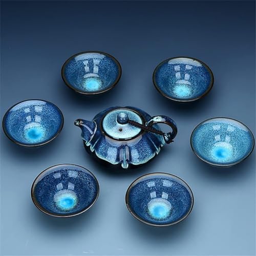 Tea Set 7PCS Set China Tea Set Ceramic Tea Set Chinese Tea Cup Porcelein Tea Cups 1 Teapot + 6 Cups Good Gift