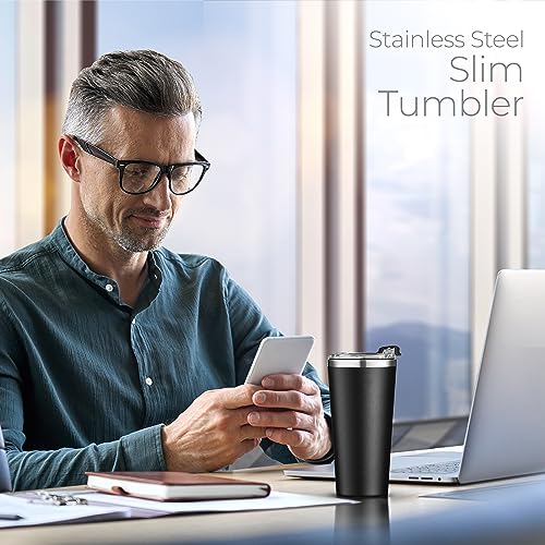 16 oz Insulated Coffee Tumbler with Leakproof Lid