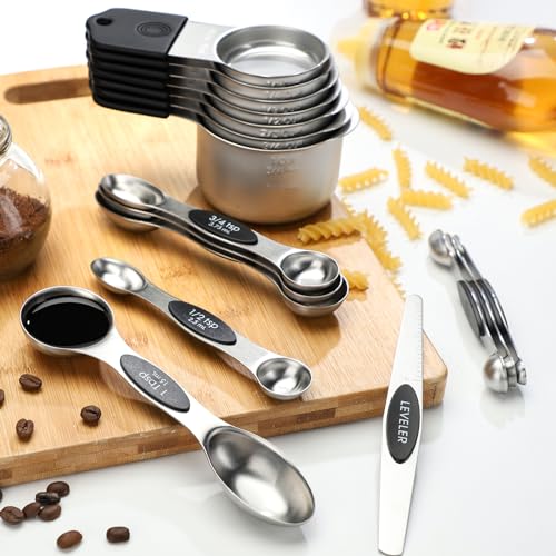 Magnetic Measuring Cup & Spoon Set Stainless Steel 7 Magnetic Measuring Cup