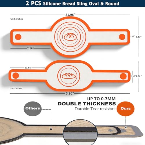 Silicone Bread Sling Oval and Round for Dutch Oven