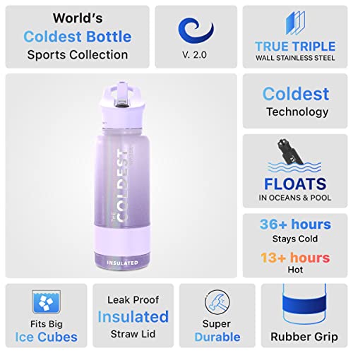 Coldest Insulated Water Bottle with Straw Lid