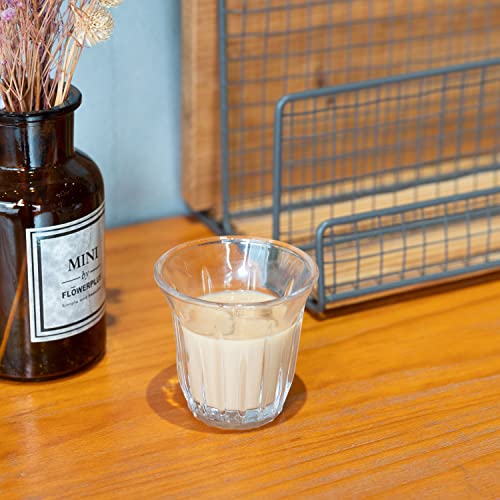 Espresso Cups Set of 4 Clear Glass Cups 3oz for Coffee (4 Count)