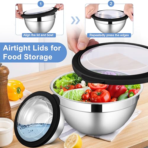 Stainless Steel Mixing Bowls Set (12 Count)