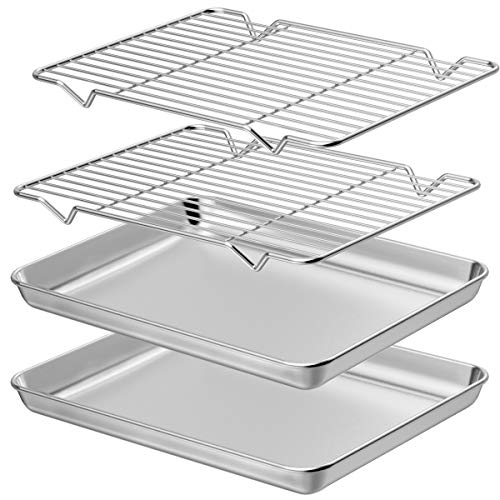 Baking Sheet with Rack Set [2 Sheets + 2 Racks]