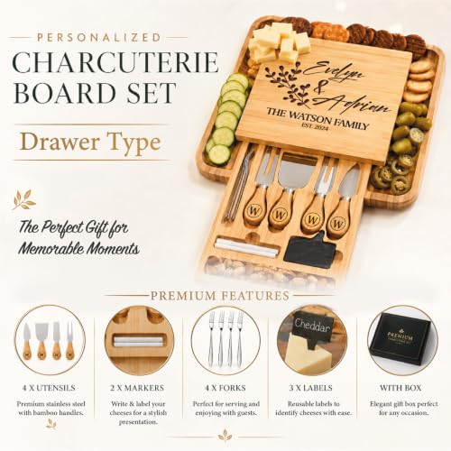 Personalized Charcuterie Board Gifts Set