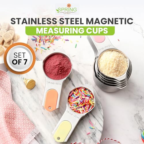Magnetic Stainless Steel Measuring Cups Set of 7 (7 Count)