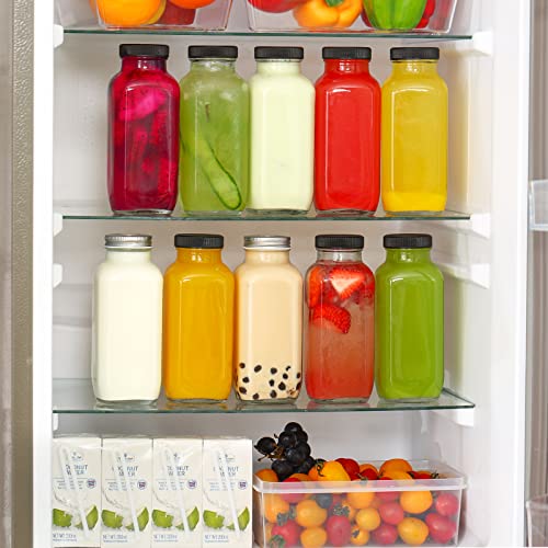 10pcs 16oz Glass Juice Bottles with Lids (10 Count)