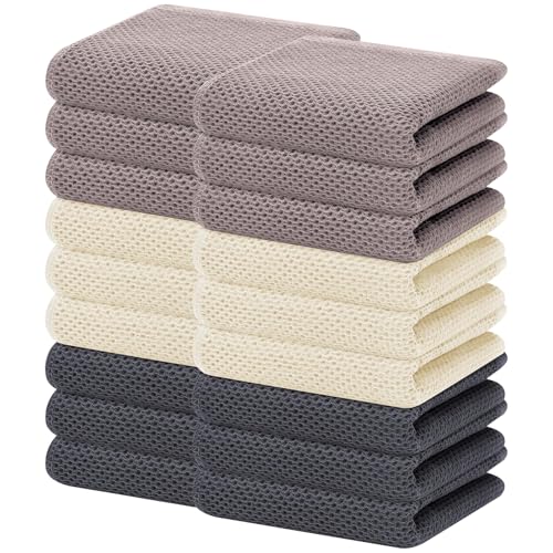 100% Cotton Waffle Weave Kitchen Dish Towels 18 (18 Count)