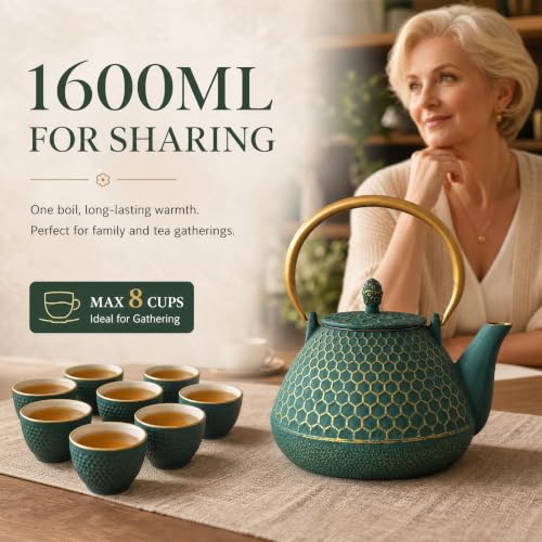 54oz Cast Iron Tea Kettle for Stovetop