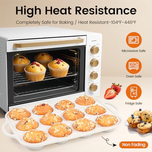Silicone Muffin Pan with Metal Reinforced Frame (2 Count)