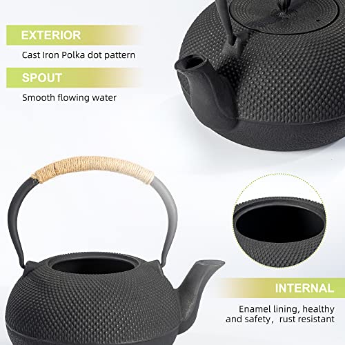 Japanese Tetsubin Tea Kettle Cast Iron Teapot with Stainless Steel Infuser 60 oz