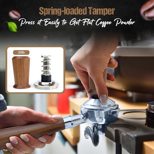 54mm Bottomless Portafilter for Breville Espresso Machines with 18g Filter Basket & 53.35mm Espresso Puck Screen Naked