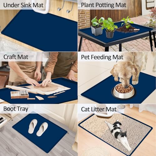 Silicone Coffee Maker Mat with Lip for Countertops