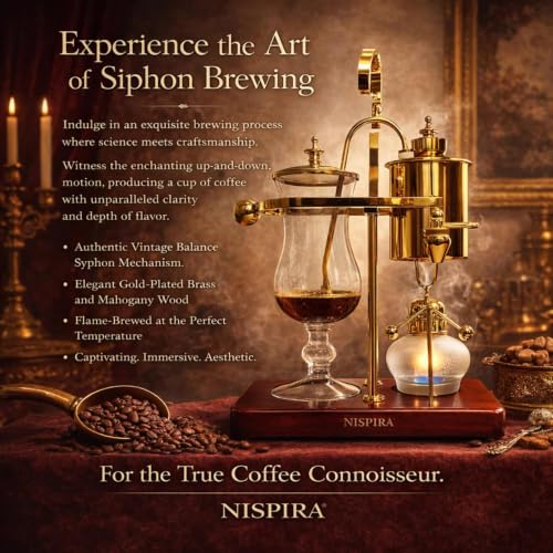 Belgium Royal Family Balance Syphon Unique Gravity Vintage Coffee Maker Vacuum Brewing System Gold 500 ml