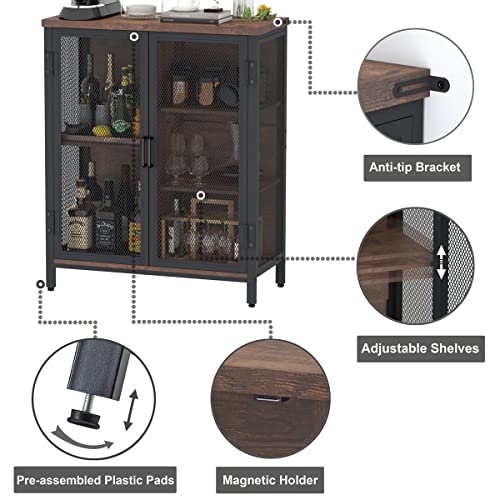 Small Lockable Coffee Bar Cabinet for Liquor