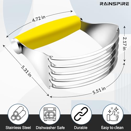 Large Pastry Cutter For Baking Durable Pastry Blender Dough Cutter Yellow