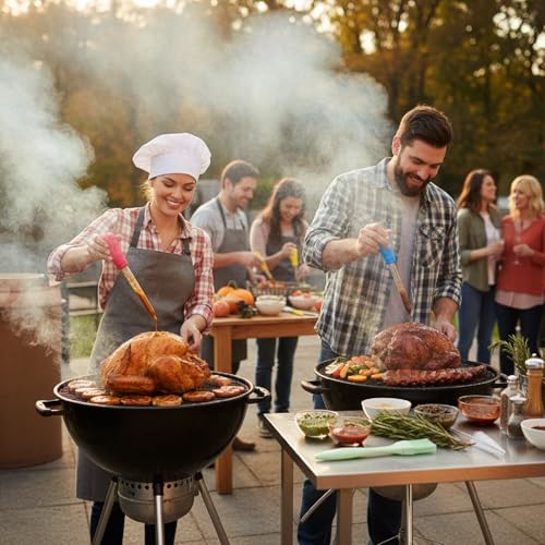 7 Pcs Large Turkey Baster Set for Cooking with Basting Brush and Brush (7 Count)