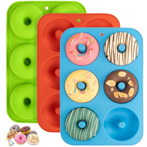 Non Stick Silicone Donut Pan 3Pack (3.5 Count)