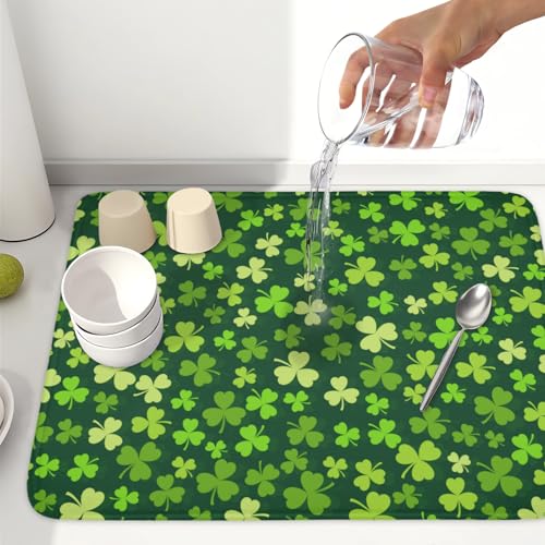 St. Patrick's Day Dish Drying Mat for Kitchen Counter