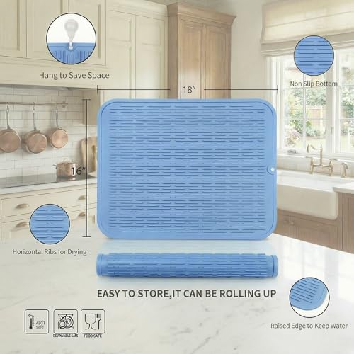 Silicone Dish Drying Mat for Multiple Usage