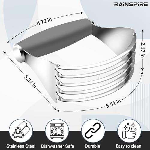 Large Pastry Cutter For Baking Durable Pastry Blender Dough Cutter Grey