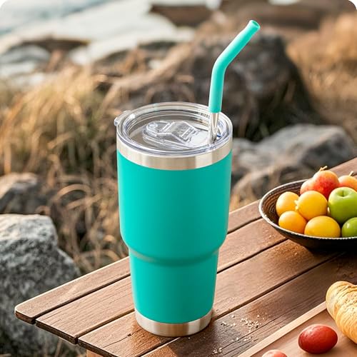 Metal Straws with Silicone Tip for 30 oz YETI Tumbler (4 Count)