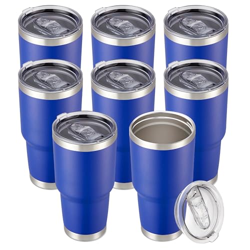 30 oz Tumbler with Lid Stainless Steel Tumblers Bulk (8 Count)