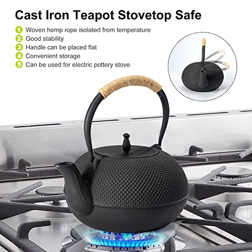Japanese Tetsubin Tea Kettle Cast Iron Teapot with Stainless Steel Infuser 60 oz