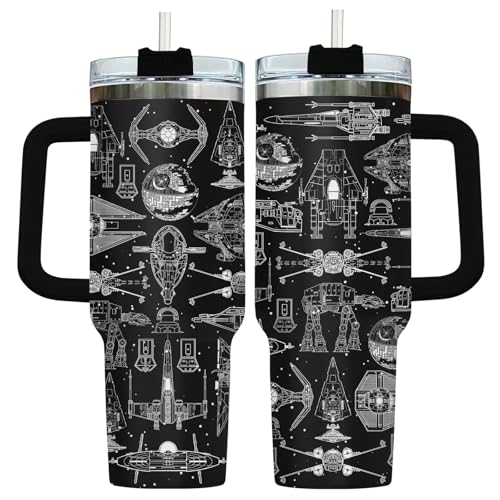 Galaxy Spaceship Sci 40 oz Tumbler with Handle