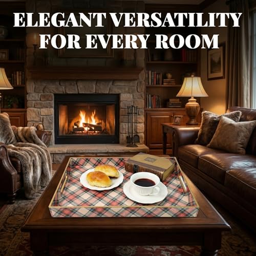 Rectangular Decorative Tray with Handles